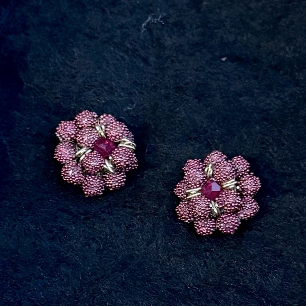 Beautiful Mid-Century Beaded Earrings marked Japan